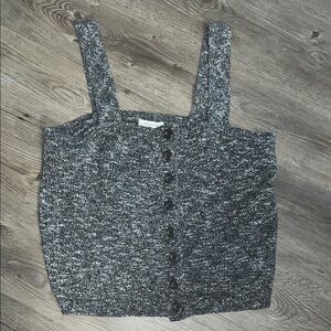 Madewell Black and White Fitted Sleeveless Tank Top